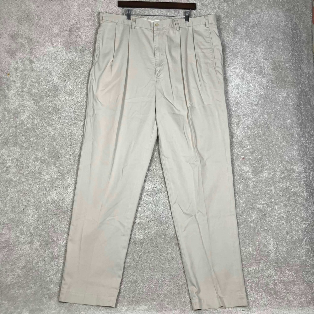 VTG Polo Ralph Lauren Pleated Chino Pants Mens 42x34 (40x34) Beige Tan Trousers